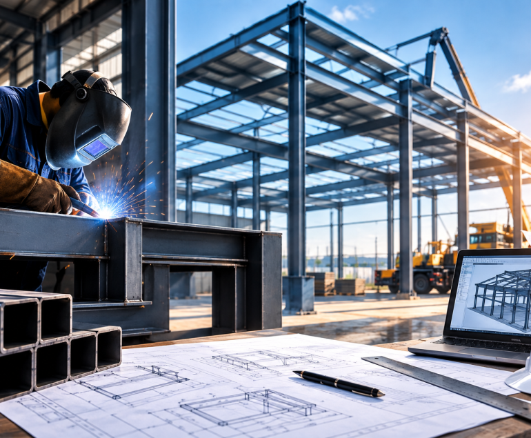 Atelier de fabrication métallique et structure acier